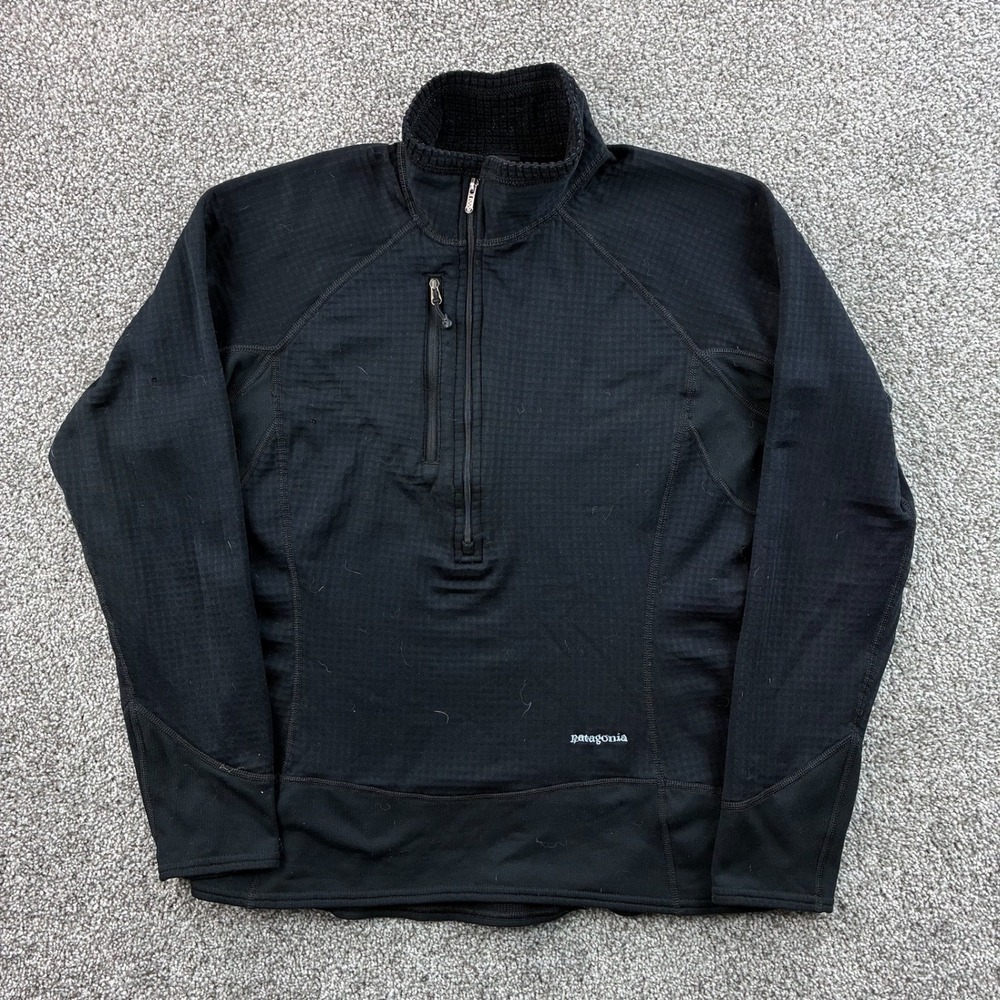 Patagonia R1 Flash Pullover Women's Medium Black Grid Fleece Quarter Zip 40114